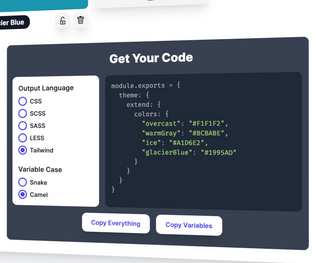 Code syntax output displayed for TailwindCSS usage.